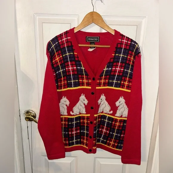 Y2K Vintage Terazzo red sweater - a classic piece for any season knitwear - Picture 1 of 6